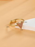 304 Stainless Steel 18K Gold Plated Simple Style Plating Inlay V Shape Zircon Open Rings main image 2