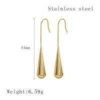 1 Pair Simple Style Water Droplets Plating 304 Stainless Steel 18K Gold Plated Drop Earrings sku image 1