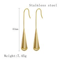 1 Pair Simple Style Water Droplets Plating 304 Stainless Steel 18K Gold Plated Drop Earrings sku image 2