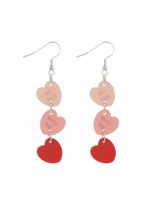 1 Pair Romantic Modern Style Simple Style Letter Heart Shape Handmade Carving Wood Drop Earrings sku image 1
