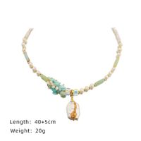 Barocker Stil Einfarbig Barocke Perlen Perlen Überzug 18 Karat Vergoldet Halskette Mit Anhänger main image 2