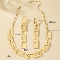 Hip-hop Simple Style Geometric Alloy Plating Women's Earrings Necklace main image 3