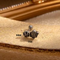 1 Piece Retro French Style Simple Style Moon Rose Butterfly Inlay Copper Zircon Cartilage Earrings main image 3
