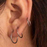 1 Piece Simple Style Round 316 Stainless Steel  Earrings main image 6