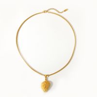 Edelstahl 304 18 Karat Vergoldet IG-Stil Einfacher Stil Überzug Frucht Halskette Mit Anhänger main image 6