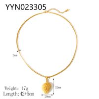 304 Stainless Steel 18K Gold Plated IG Style Simple Style Plating Fruit Pendant Necklace sku image 1