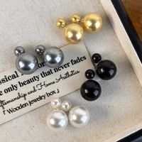 1 Pair Elegant Round Inlay Resin Artificial Pearls Ear Studs main image 7