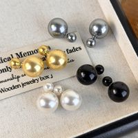1 Pair Elegant Round Inlay Resin Artificial Pearls Ear Studs main image 6