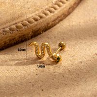 1 Piece French Style Simple Style Korean Style Snake Inlay Copper Zircon Ear Cuffs Ear Studs main image 2