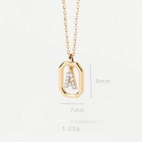 Simple Style Letter Sterling Silver Plating Inlay Zircon 18k Gold Plated Pendant Necklace main image 2