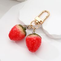 Décontractée Mignon Style Simple Fraise Cloche Alliage Résine Pendentif De Sac Porte-clés sku image 3