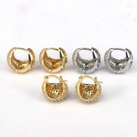 1 Pair Simple Style Semicircle Plating Hollow Out Copper Zircon 18k Gold Plated Hoop Earrings main image 6