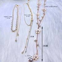 Elegant Flower Copper Alloy Inlay Pearl Pendant Necklace Sweater Chain main image 2