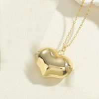 Vintage Style Simple Style Heart Shape Copper 14k Gold Plated Pendant Necklace sku image 9