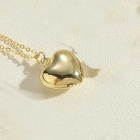 Vintage Style Simple Style Heart Shape Copper 14k Gold Plated Pendant Necklace sku image 5