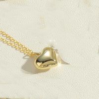 Vintage Style Simple Style Heart Shape Copper 14k Gold Plated Pendant Necklace sku image 3