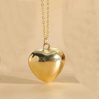 Vintage Style Simple Style Heart Shape Copper 14k Gold Plated Pendant Necklace sku image 7