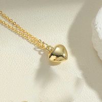 Vintage Style Simple Style Heart Shape Copper 14k Gold Plated Pendant Necklace sku image 2
