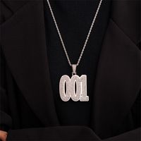 1 Piece Hip-hop Number Stainless Steel Plating Inlay Chain Jewelry Accessories main image 3