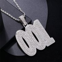 1 Piece Hip-hop Number Stainless Steel Plating Inlay Chain Jewelry Accessories main image 7
