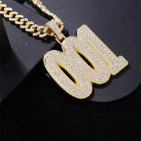 1 Piece Hip-hop Number Stainless Steel Plating Inlay Chain Jewelry Accessories main image 10