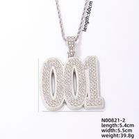 1 Piece Hip-hop Number Stainless Steel Plating Inlay Chain Jewelry Accessories main image 2