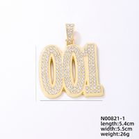 1 Piece Hip-hop Number Stainless Steel Plating Inlay Chain Jewelry Accessories sku image 3