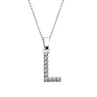 Simple Style Letter Alloy Inlay Rhinestones Women's Pendant Necklace sku image 12