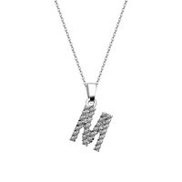 Simple Style Letter Alloy Inlay Rhinestones Women's Pendant Necklace sku image 13