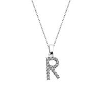 Simple Style Letter Alloy Inlay Rhinestones Women's Pendant Necklace sku image 18