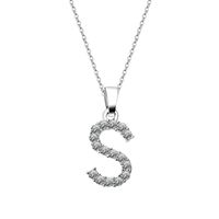 Simple Style Letter Alloy Inlay Rhinestones Women's Pendant Necklace sku image 19