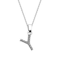 Simple Style Letter Alloy Inlay Rhinestones Women's Pendant Necklace sku image 25