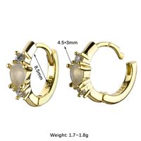 1 Pair Simple Style Geometric Plating Inlay Sterling Silver Opal Zircon 18k Gold Plated White Gold Plated Earrings main image 2