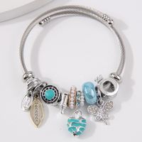 Simple Style Heart Shape Dragonfly Stainless Steel Alloy Bangle sku image 1