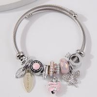 Simple Style Heart Shape Dragonfly Stainless Steel Alloy Bangle sku image 2