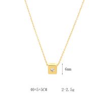 Simple Style Square Sterling Silver Plating Inlay Zircon 18k Gold Plated White Gold Plated Necklace main image 2
