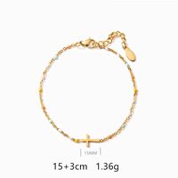 Simple Style Cross Sterling Silver Plating 18k Gold Plated White Gold Plated Bracelets main image 2