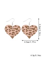 1 Pair Modern Style Simple Style Heart Shape Ball Leopard Wood Drop Earrings main image 2