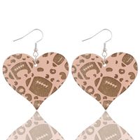 1 Pair Modern Style Simple Style Heart Shape Ball Leopard Wood Drop Earrings main image 3