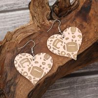 1 Pair Modern Style Simple Style Heart Shape Ball Leopard Wood Drop Earrings main image 4