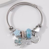 Simple Style Shamrock Wings Stainless Steel Alloy Bangle main image 3