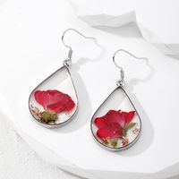 1 Par Casual Lindo Estilo Simple Flor Epoxy Resina Pendientes De Gota sku image 1