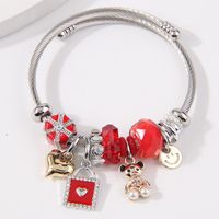 Simple Style Bear Heart Shape Stainless Steel Alloy Bangle main image 1