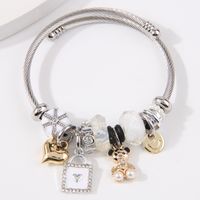Simple Style Bear Heart Shape Stainless Steel Alloy Bangle main image 3