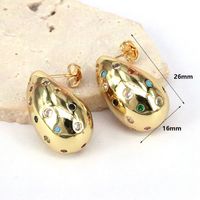 1 Pair Vintage Style Simple Style Water Droplets Plating Copper Zircon Ear Studs main image 2