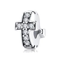 Original Design Simple Style Cross Devil's Eye Bow Knot Sterling Silver Inlay Zircon Jewelry Accessories sku image 1