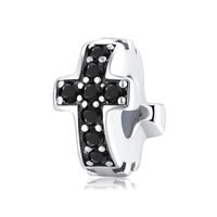 Original Design Simple Style Cross Devil's Eye Bow Knot Sterling Silver Inlay Zircon Jewelry Accessories sku image 2