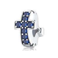 Original Design Simple Style Cross Devil's Eye Bow Knot Sterling Silver Inlay Zircon Jewelry Accessories sku image 3