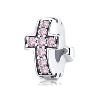 Original Design Simple Style Cross Devil's Eye Bow Knot Sterling Silver Inlay Zircon Jewelry Accessories sku image 4