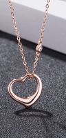 Simple Style Heart Shape Sterling Silver Plating Pendant Necklace sku image 2